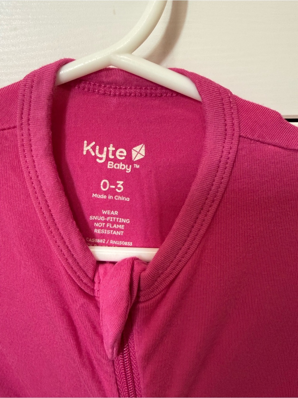Kyte BABY Raspberry Zip Footed One-Piece - Picture 3 of 3